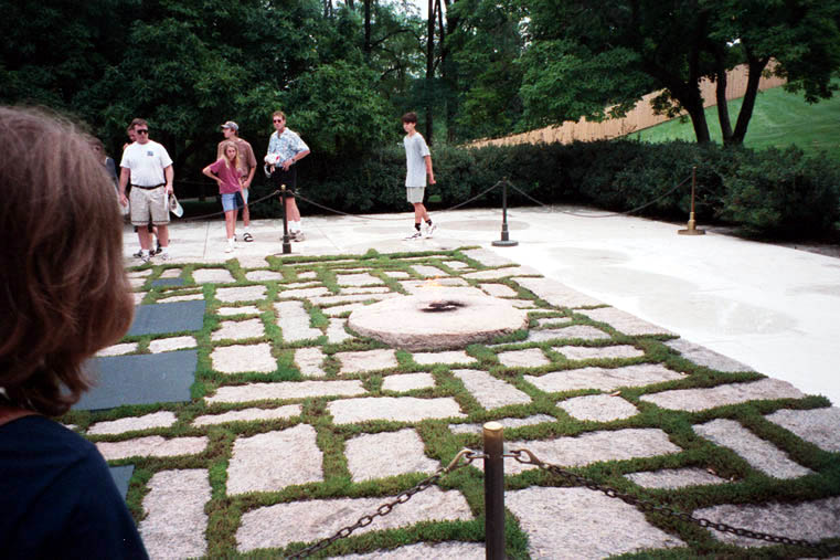 Eternal flame on the grave of John F. Kennedy