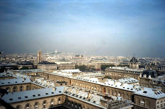 View from Notre Dame to Sacré-Coeur de Montmartre