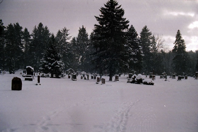 Cemetery with snow
