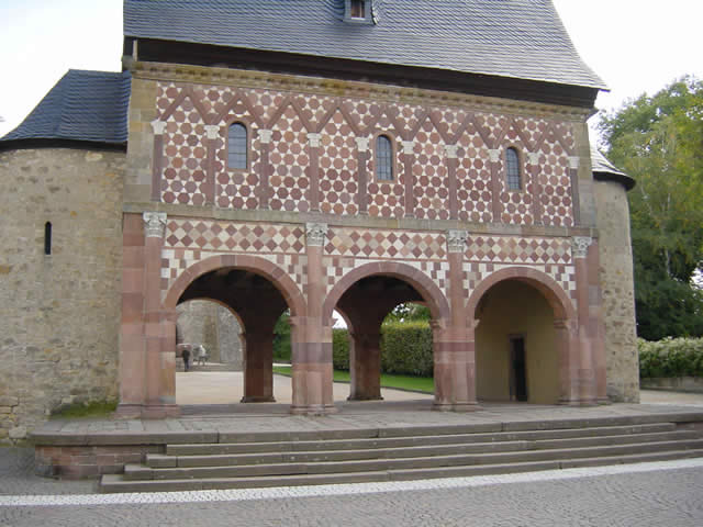 The ancient entrance hall of the Imperial Abbey of Lorsch, the so called "Königshalle", built in the 9th century by Emperor Louis III, is the oldest and probably the most beautiful monument of Franconian architecture.