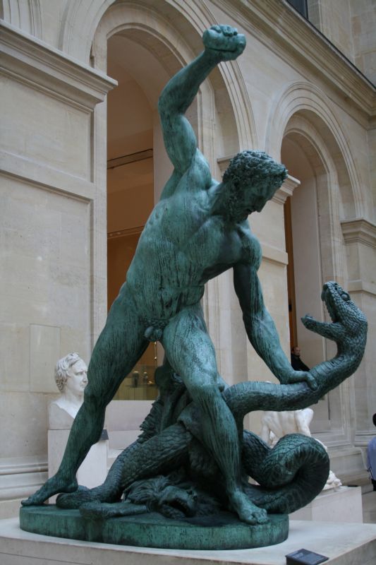 François-Joseph Bosio: Hercule combattant Achéloüs métamorphosé en serpent (Hercules fighting Acheloos transformed into a snake)