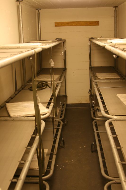 Beds inside the bunker