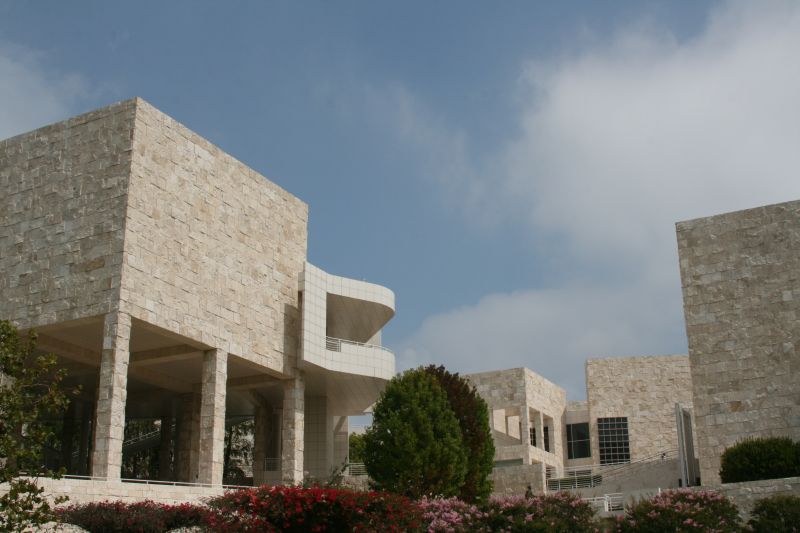 View from the Central Garden to the main buildings of the Getty Center