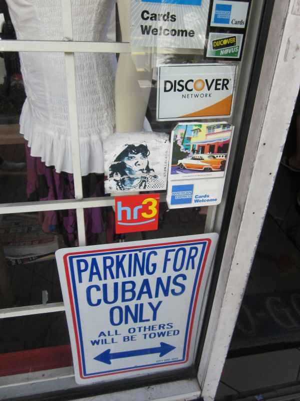 "Parking for Cubans only"