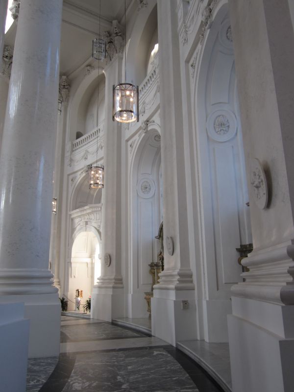 The interior design of St. Blasien cathedral& is dominated by white marble
