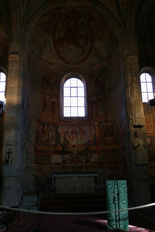 Karolingischen Fresken in der Klosterkirche: Gastmahl des Herodes mit tanzender Salome