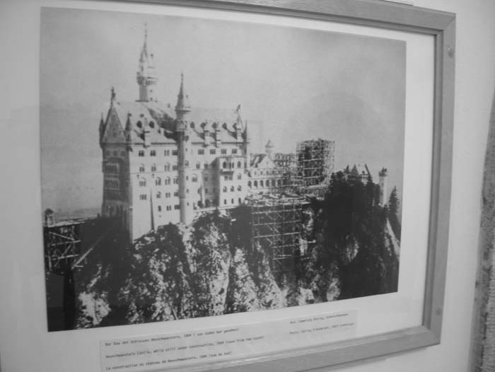 Historical photo of the construction of Castle Neuschwanstein