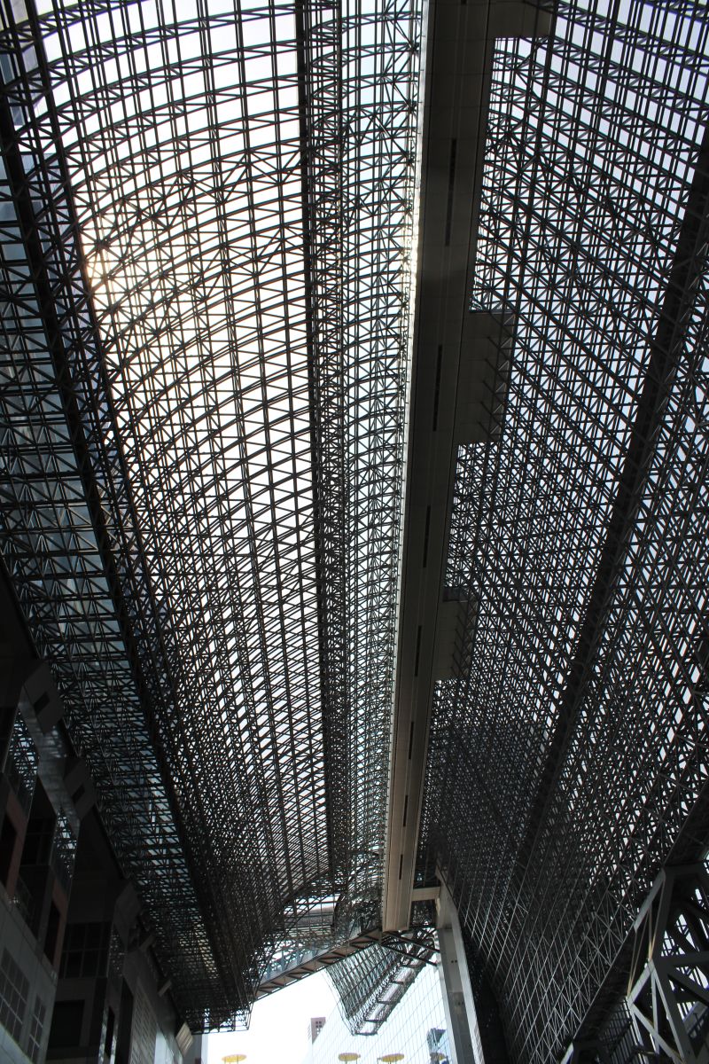 Enormous glass roof above Kyoto Station