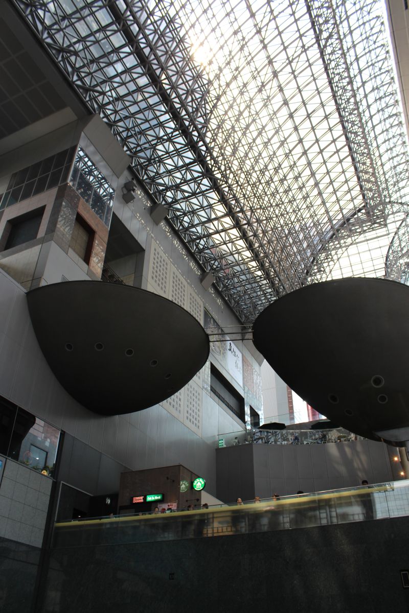 Enormous glass roof above Kyoto Station