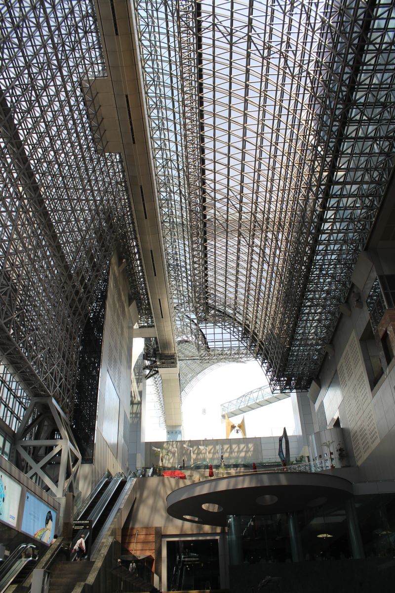 Enormous glass roof above Kyoto Station