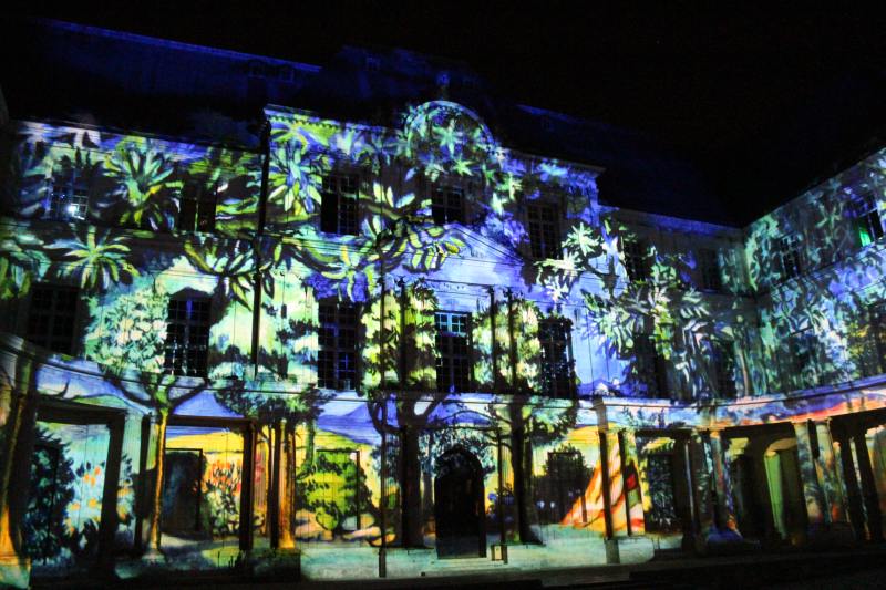 Sound and Light Show with illuminations of the Blois palace facades