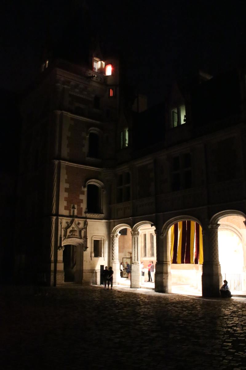 Sound and Light Show mit farbenfrohen Illuminationen rund um die Geschichte des Schlosses Blois