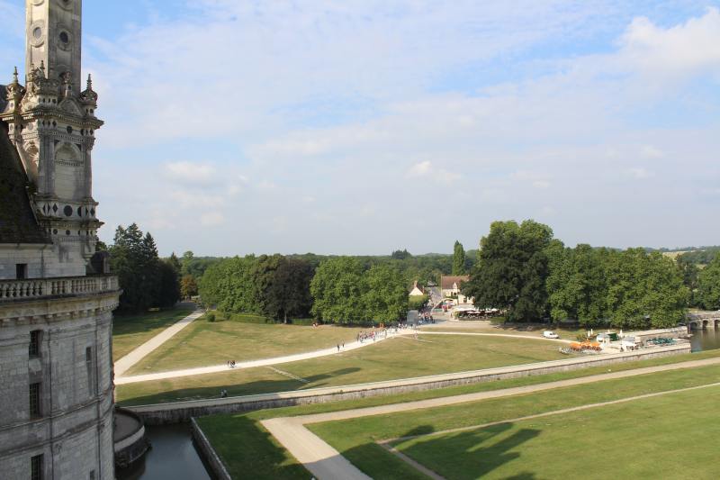 View from the roof of the Corps du Logis to the estate buildings