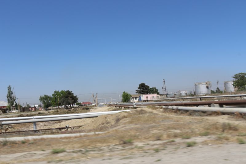 Old oil pipes outside Baku