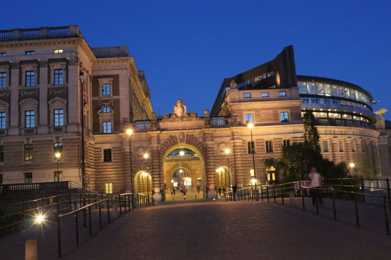 Das Parlamentsgebäude oder Riksdag in Stockholm