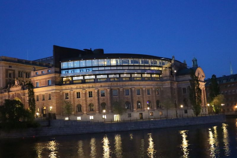 The Parliament House or Riksdag in Stockholm