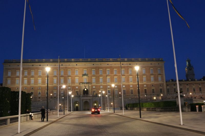 Königspalast in Stockholm bei Nacht