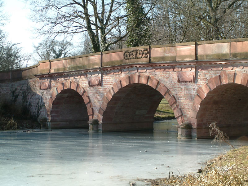 Red Bridge in Schönbusch Park