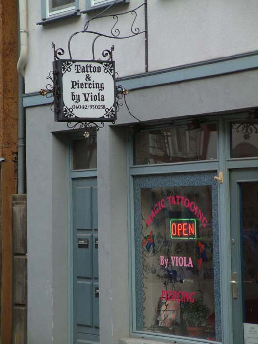 Tatoo and piercing studio in the old town of Büdingen