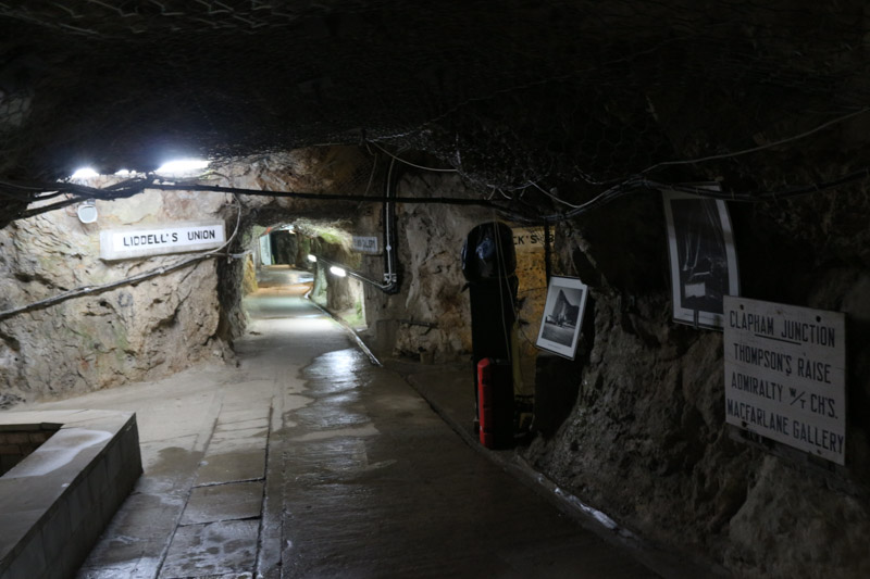 Clapham Junction in the middle of the rock. Here the two main tunnels crossing the Gibraltar rock meet.