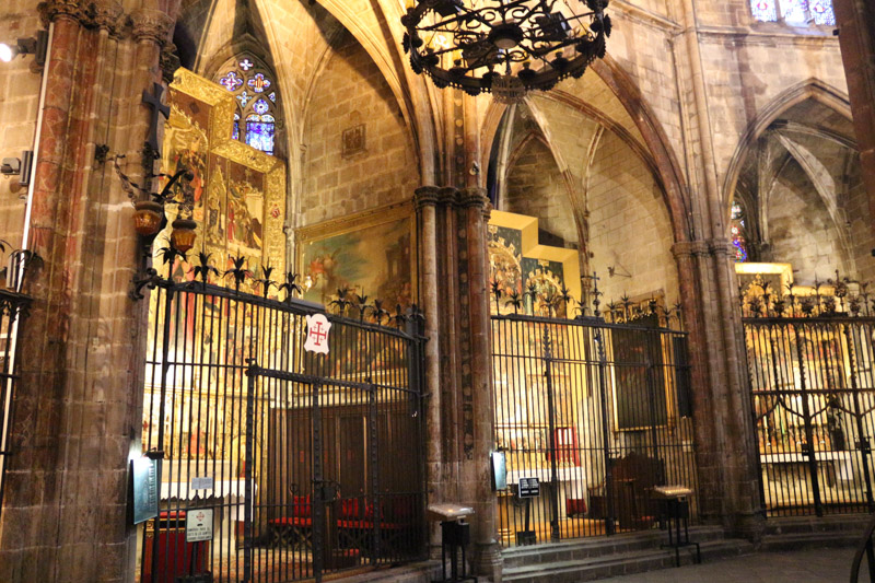 Interior of the gothic Barcelona Cathedral