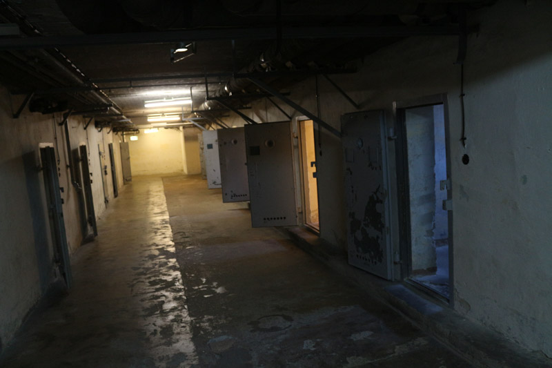 Corridor in the old prison block which was built by the Red Army in the basement of the old building