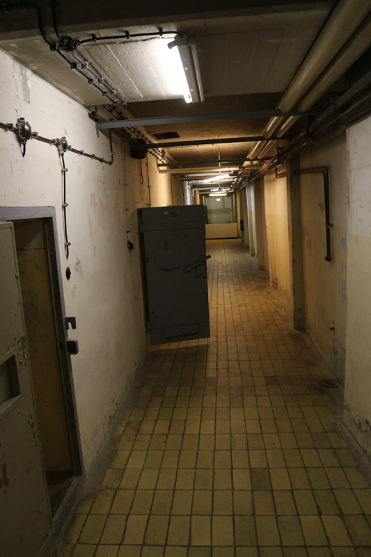 Corridor in the old prison block which was built by the Red Army in the basement of the old building