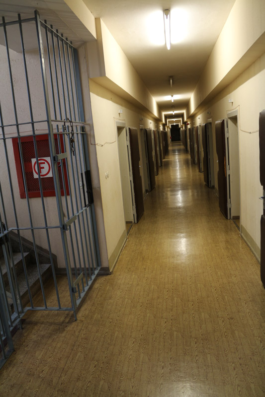 Corridor with interrogation rooms in the& new prison block built in the 60s. There were about 180 of these rooms.