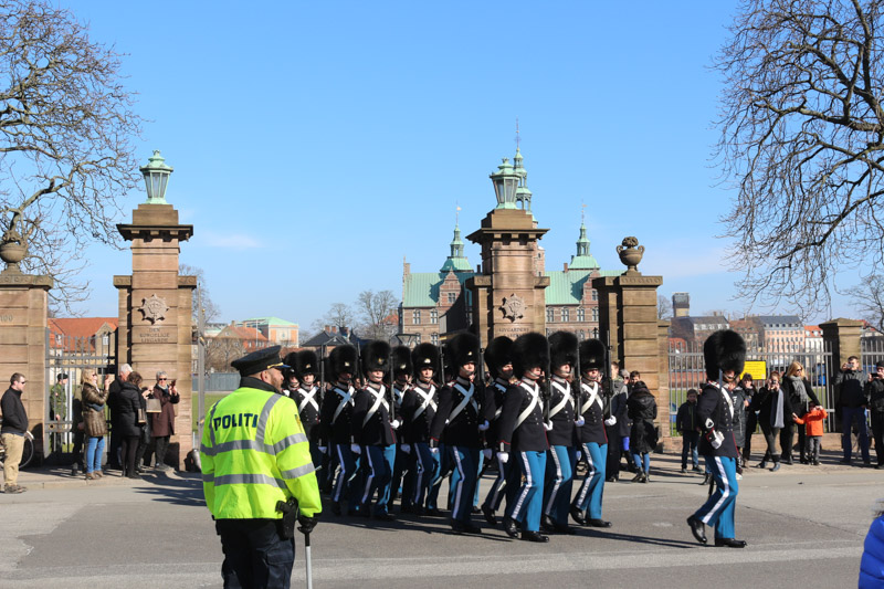 Changing of the guards for Amalienborg Palace