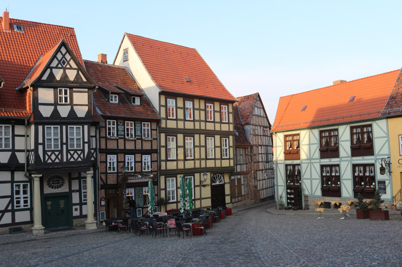 Half-timbered houses in the city center of Quedlinburg