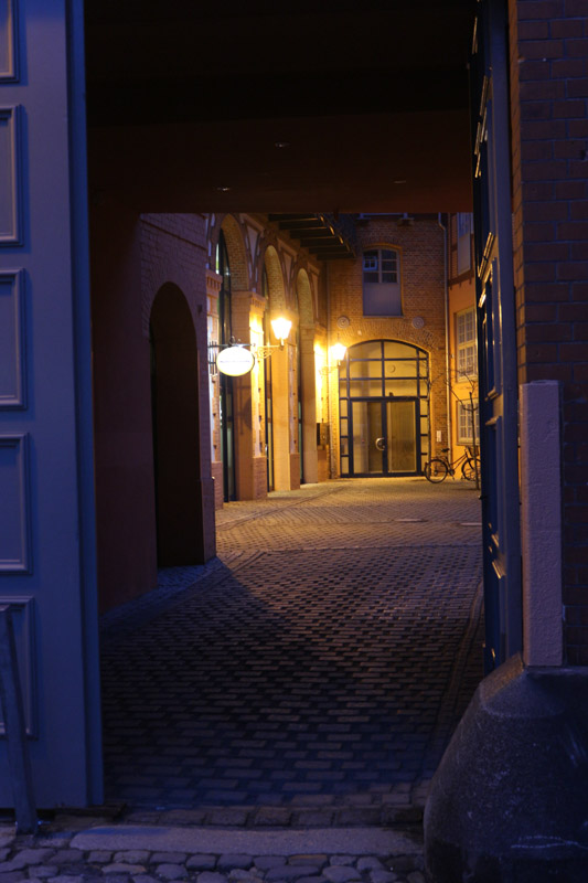 Streets in Quedlinburg after sunset