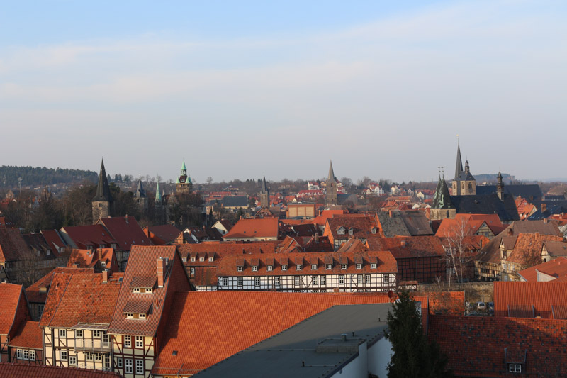 Blick vom Quedlinburger Schlossberg über die Altstadt