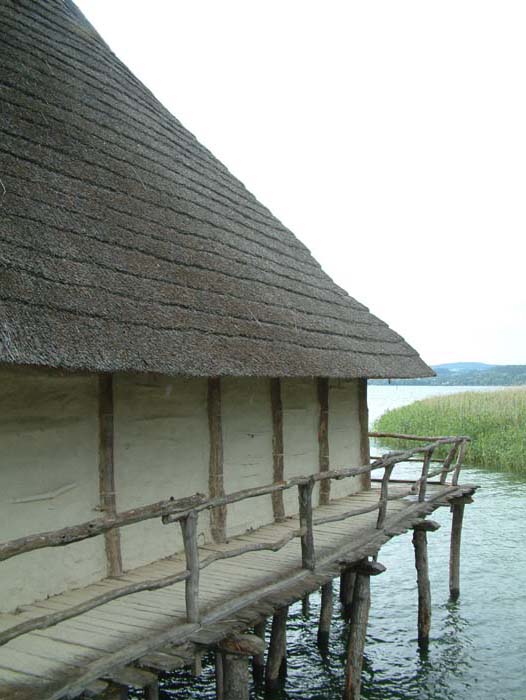 Reconstruction of a rooftop in the style of the Bronze Age