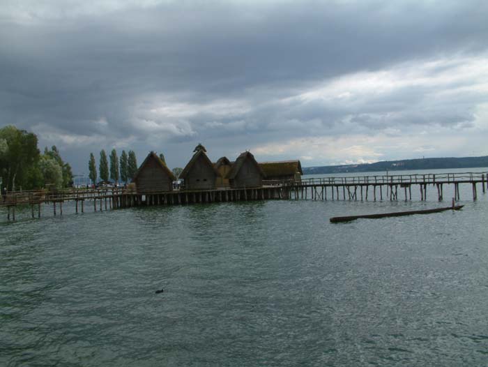 The village "Bad Buchau" shows examples of typical lake-dwelling houses of the Bronze Age