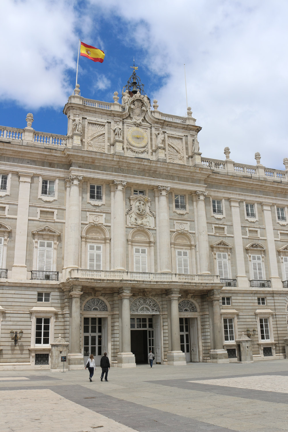 Clock above the main entrance of the Palacio Real de Madrid