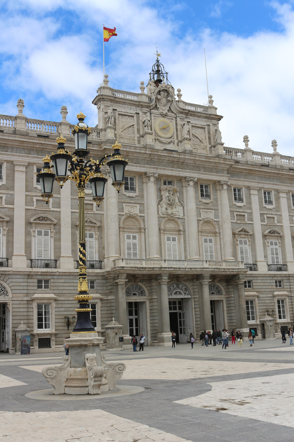 Clock above the main entrance of the Palacio Real de Madrid