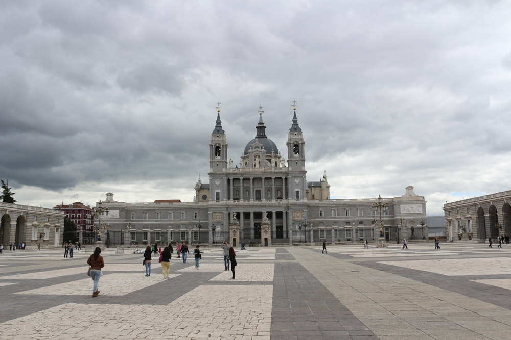 Cathedral of Santa María la Real de La Almudena as seen from Royal Palace of Madrid