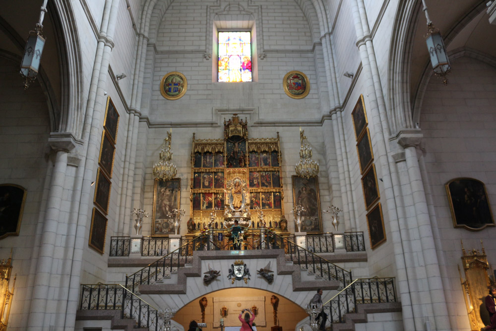 Altar of Virgen de la Almudena in the southern part of the Almudena Cathedral