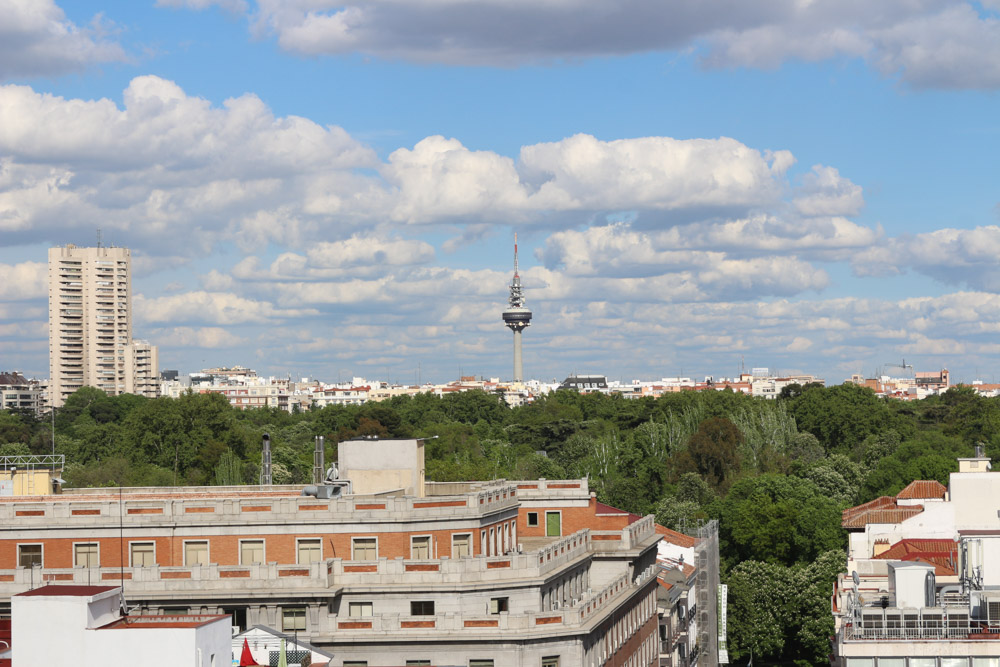 View over Madrid from the top of Cybele Palace (Palacio de Cibeles)