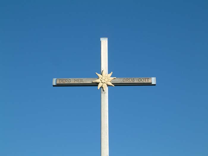Cross on the summit of the mountain "Hoher Freschen"