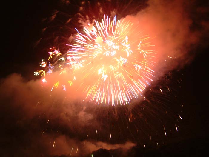 Feuerwerk zu Ehren des Nationalfeiertags in Liechtenstein - dem so genannten Fürstenfest am 15. August