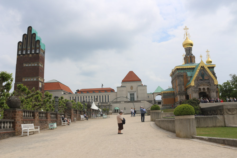 Russische Kapelle, Heiratsturm und Ausstellungsgebäude auf der Mathildenhöhe