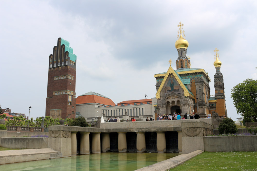 Russische Kapelle, Heiratsturm und Ausstellungsgebäude auf der Mathildenhöhe