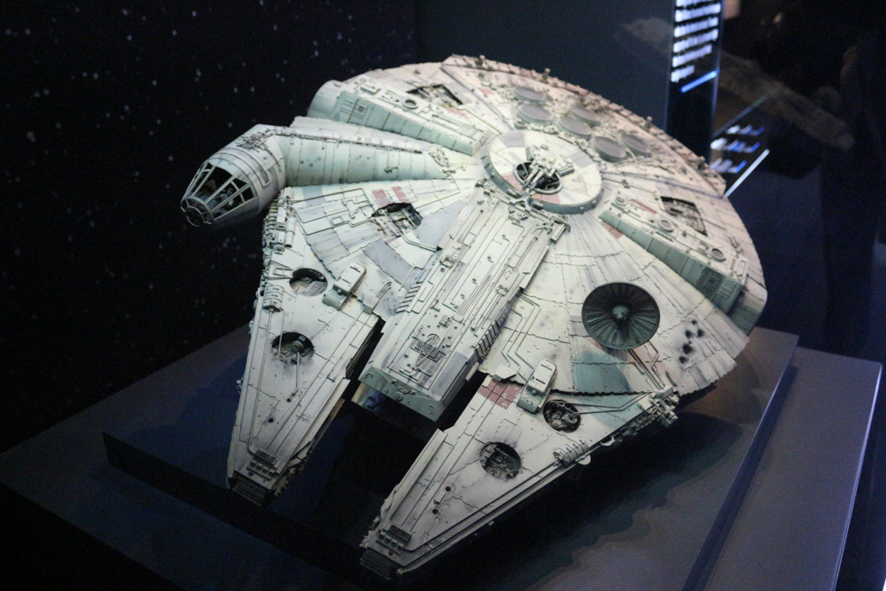 Original model of the light freighter Millennium Falcon