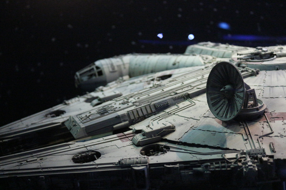 Original model of the light freighter Millennium Falcon