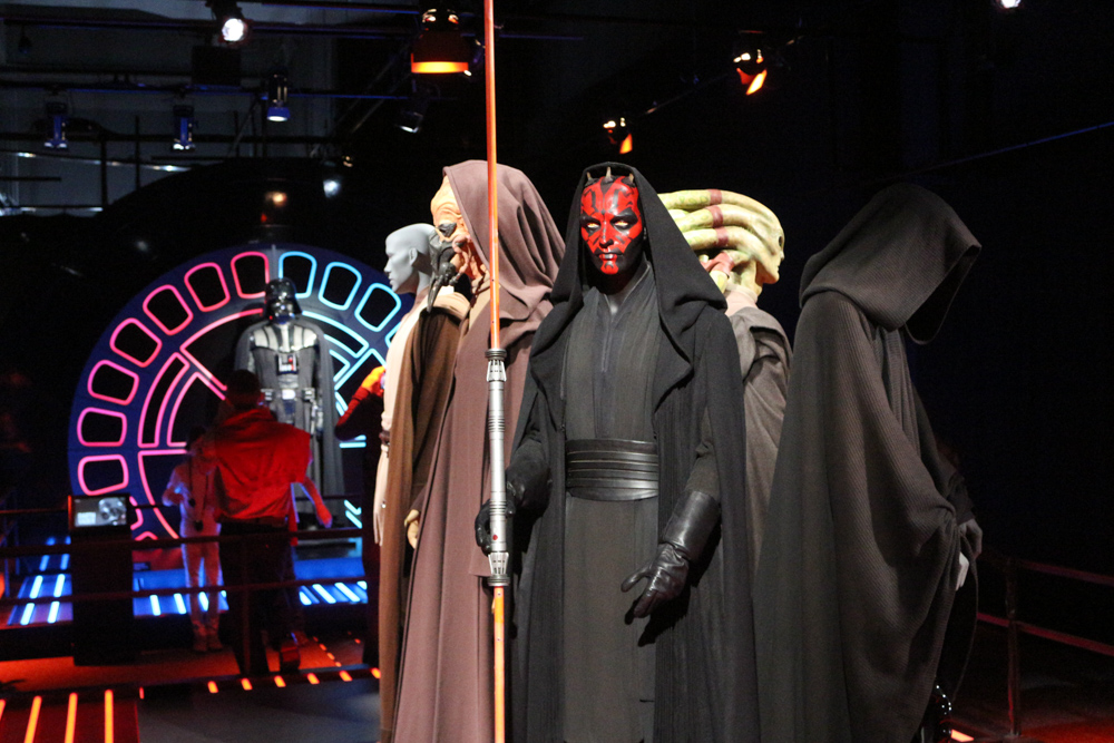 Various costumes in the room where you have to make your final choice for the light or dark side of the Force