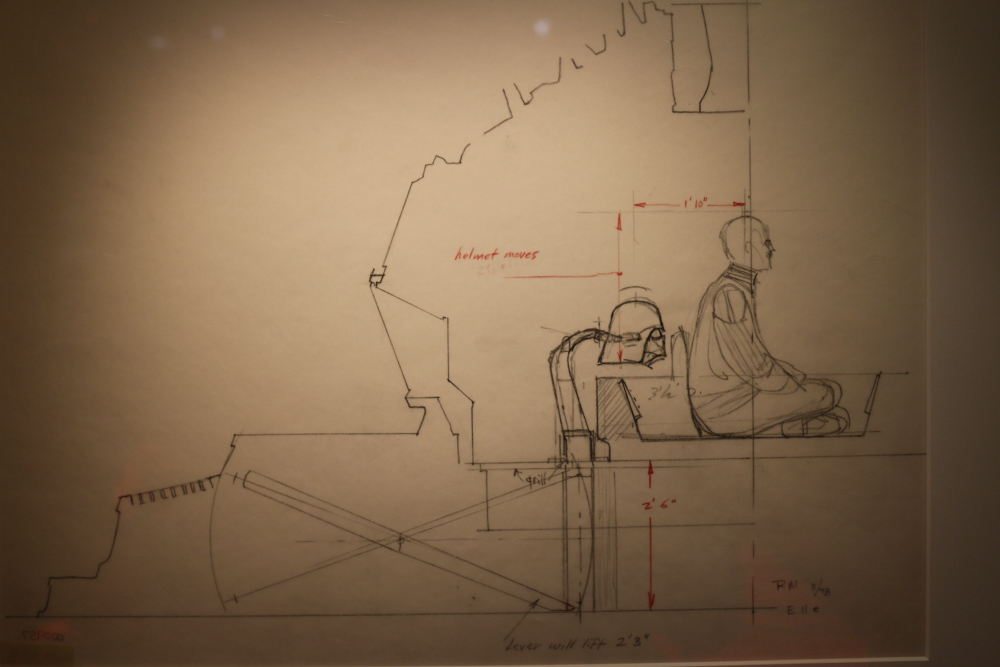 Schematics for the mechanism that puts the helmet on the head of Darth Vader