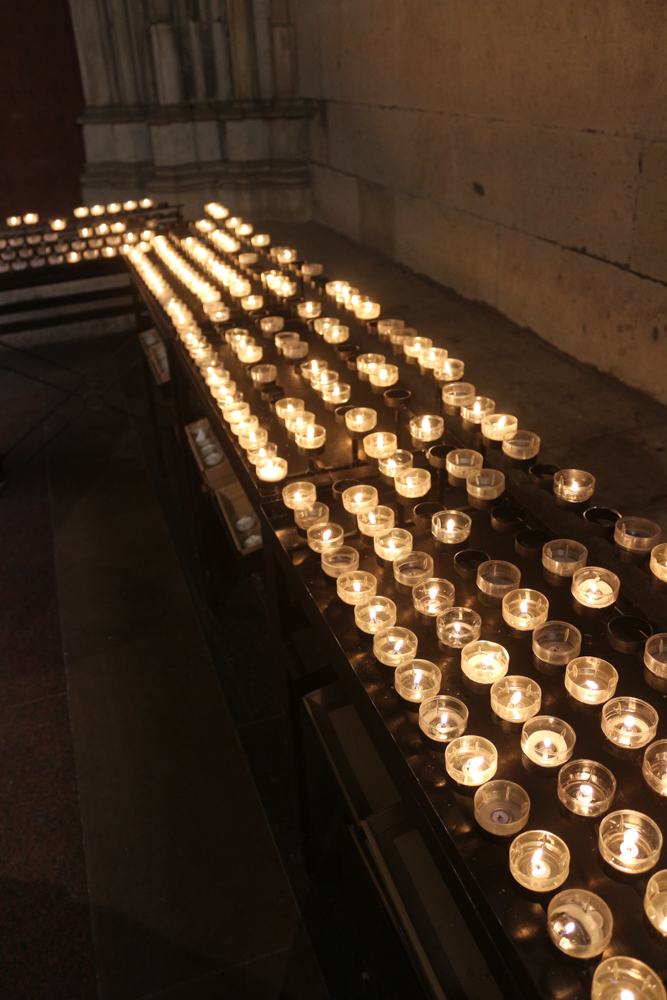 Candles inside Cologne Cathedral