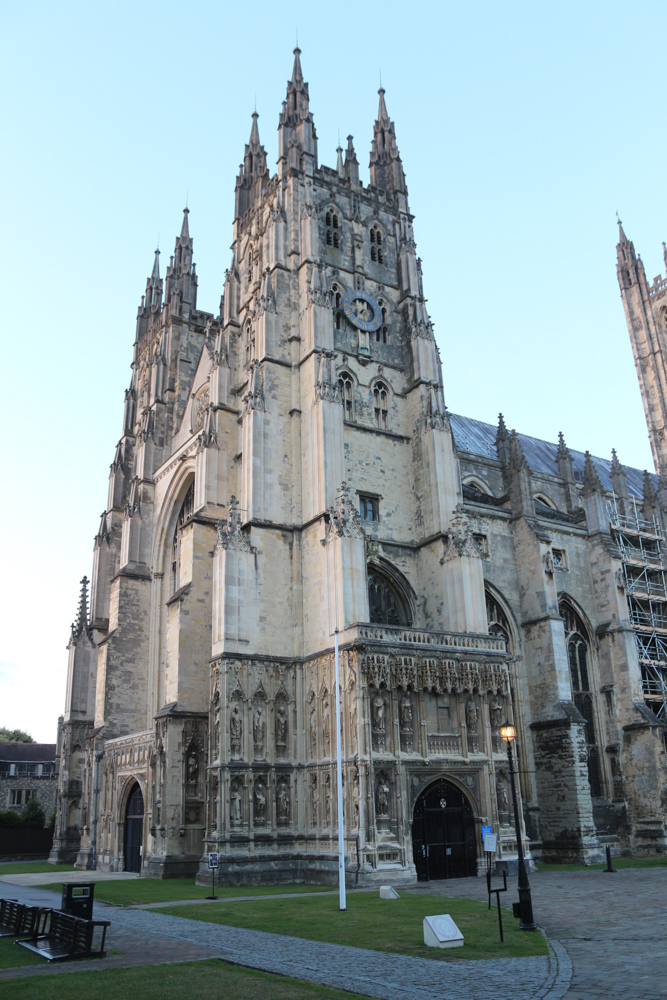 The two western towers above the main entrance of Canterbury Cathedral