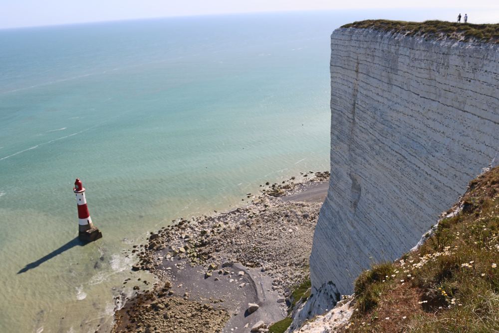 View from the cliff of Beachy Head down to the lighthouse